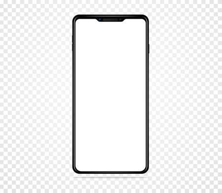 Smartphone with blank white screen. On a transparent background.のイラスト素材