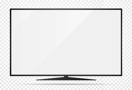 Realistic new modern laptop with blank screen. Isolated on transparent background. Can be a template for infographics or presentation of interface. Frame less laptop. Vector Illustrationのイラスト素材