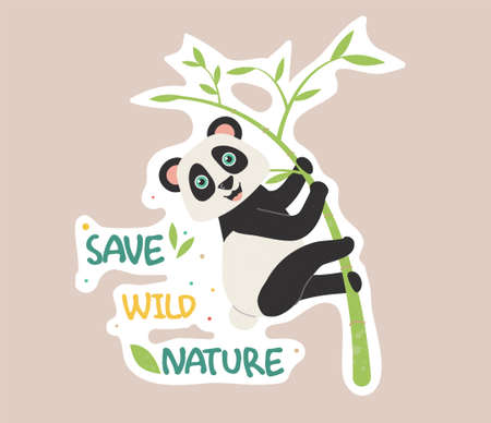 Ecology colorful sticker. Trendy slogan to save the planet. Eco friendly tools, zero waste concept, environmental protection, save wild nature and other. Flat Vector Illustrationのイラスト素材