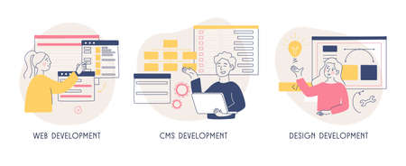 The concept of creating a site. Software solution. Web development. CMS system. Programming...