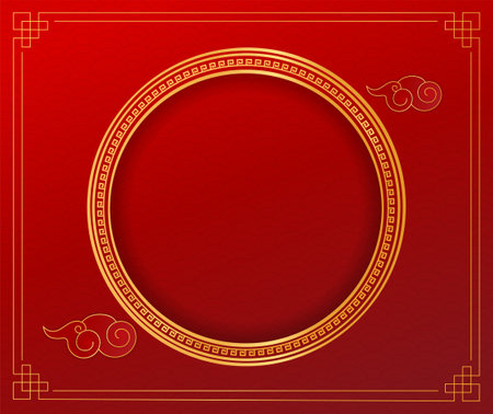 Happy chinese new year 2022. Tiger red and gold asian elements with craft style on background.Year of the tiger. Poster, brochure, calendar. Vector Illustrationのイラスト素材