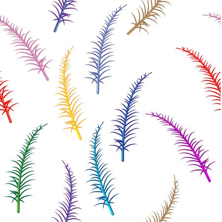 leaf thatch gulma colorful Seamless pattern with white backgroundのイラスト素材