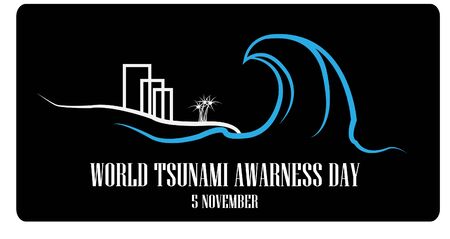 WORLD TSunami awareness day, 5 novemberのイラスト素材