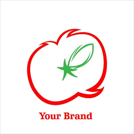 red apple logo simple, mascot fruit for your company, fresh juice appleのイラスト素材