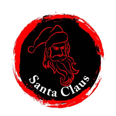 Santa claus angry fierce face. merry christmasのイラスト素材