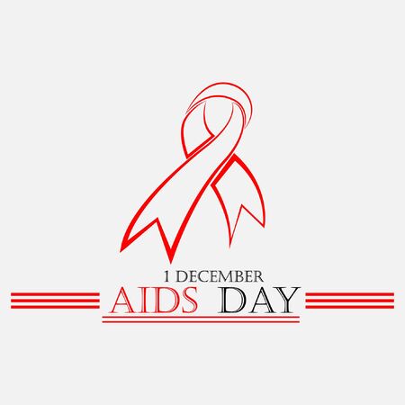 World Aids Day, Aids Awareness Red Ribbon. World Aids Day concept. Vector Illustrationのイラスト素材