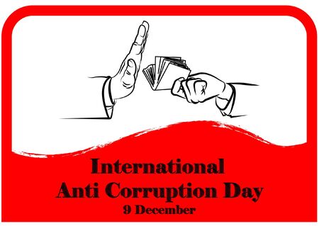 Design banner international anti-corruption day, 9 December, poster anti corruption illustration for printingのイラスト素材