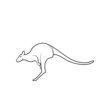 kangaroo pouch mammal Australia outline art Vector illustrationのイラスト素材