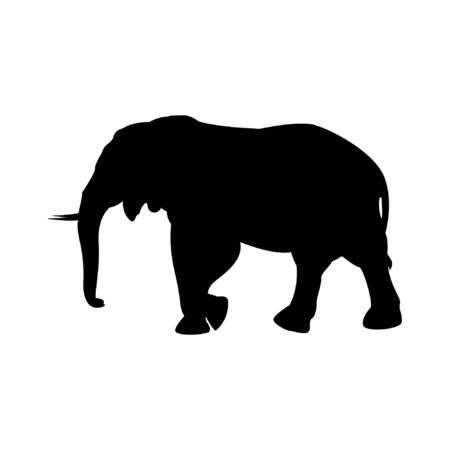 Walking big elephant strong power with outline black and silhouette Thailandのイラスト素材