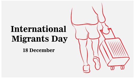 International Migrants Day global migration concept illustration 18 Decemberのイラスト素材