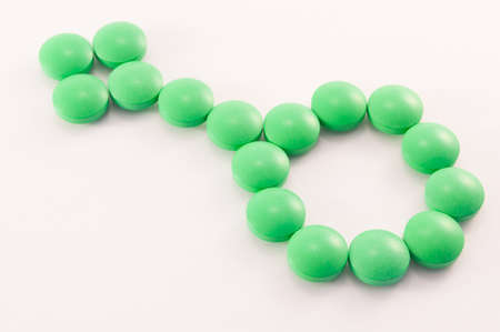 Biological sign male built of green tablets