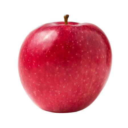 single red apple isolated on white backgroundの写真素材