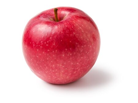 single red apple isolated on white backgroundの写真素材