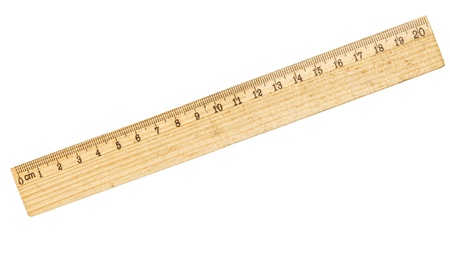 twenty centimeter ruler isolated on white