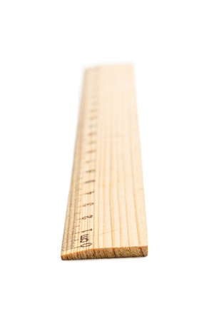 twenty centimeter ruler isolated on white with shallow dofの写真素材