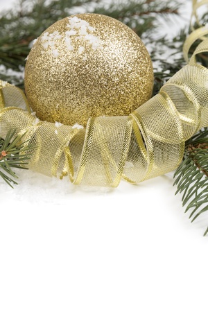christmas ornament with ball on white backgroundの写真素材