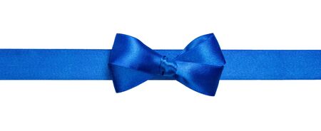 green ribbon with simple bow  isolated on white backgroundの写真素材