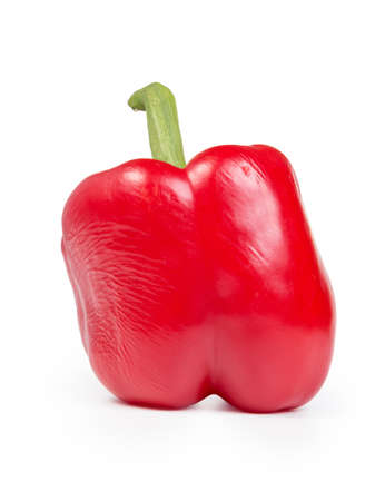 sluggish red pepper bell isolated on white backgroundの写真素材