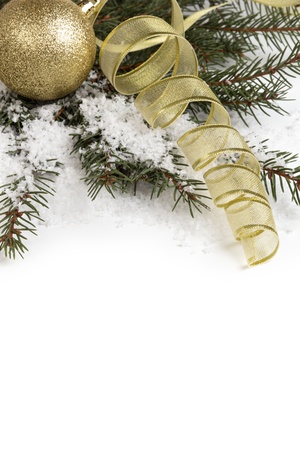 christmas ornament with ball on white backgroundの写真素材