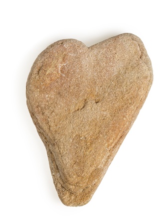 stone in form of heart, isolated on whiteの写真素材
