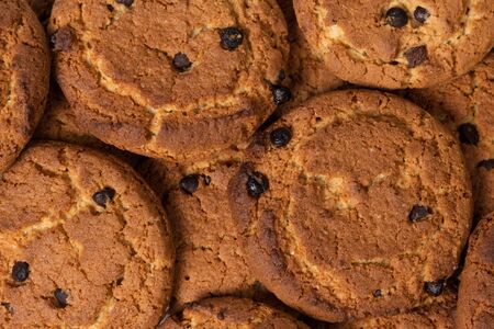 cookies with chocolate pieces, can be used as a background