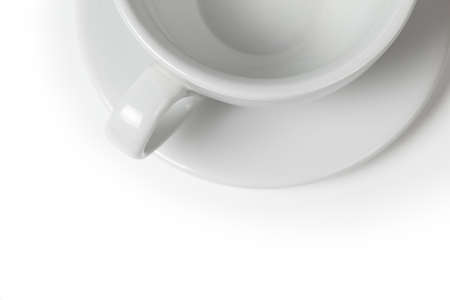 background with empty coffee cup, white copyspaceの写真素材