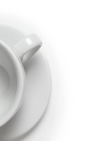 background with empty coffee cup, white copyspaceの写真素材