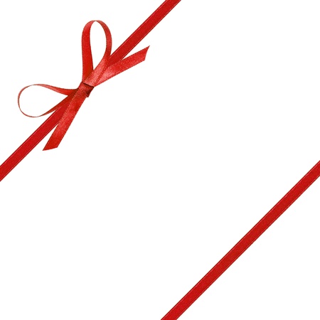 thin blue bow with ribbon, isolated on white backgroundの写真素材