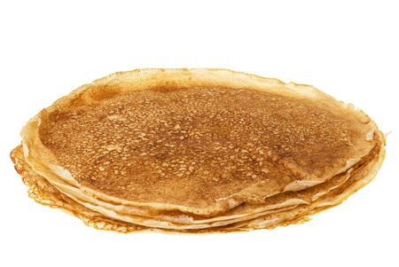traditional russian crepes, isolated on whiteの写真素材