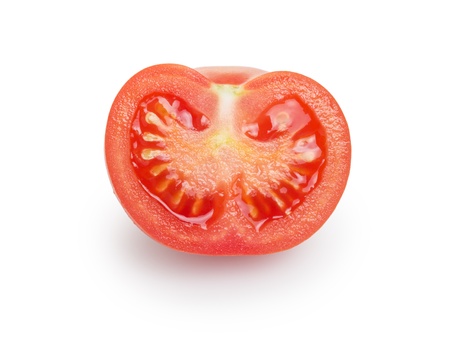 half of tomato, isolated on whiteの写真素材