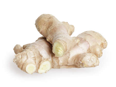 big ginger root, isolated on white backgroundの写真素材