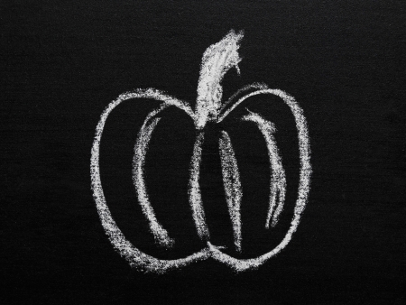 handrawn halloween pumpkin on chalkboard, halloween template