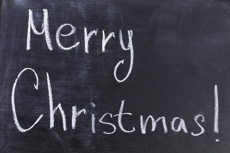 Merry Christmas text on chalkboardの写真素材