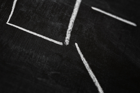 abstract chart or scheme on blackboard, angle viewの写真素材