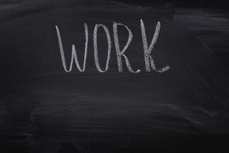 work word on blackboard, school themeの写真素材