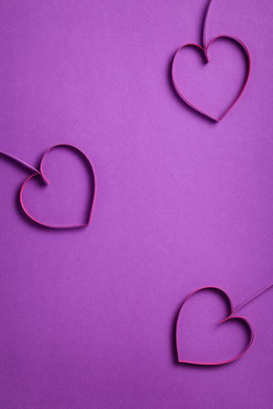 quilling paper hearts like flowers, valentines day backgroundの写真素材