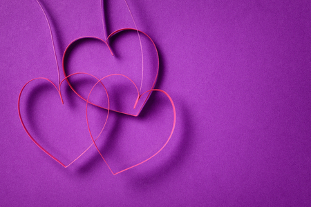 quilling paper hearts like flowers, valentines day backgroundの写真素材