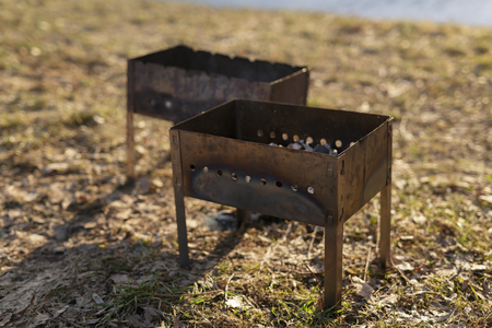 charcoal preparation for bbq in mangalsの写真素材