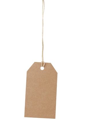 simple tag or label from craft paper isolatedの写真素材