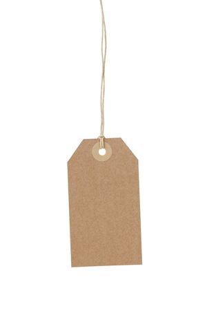 simple tag or label from craft paper isolatedの写真素材