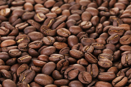 freshly roasted coffee beans closeupの写真素材