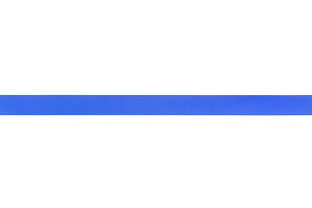 blue gift ribbon for composition, isolated on white backgroundの写真素材