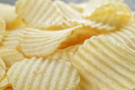 classic potato chips background, for food backgroundの写真素材
