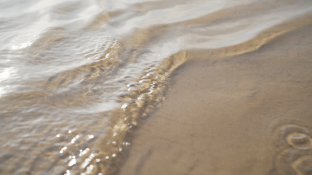 close up handheld shot of baltic seacoastの写真素材