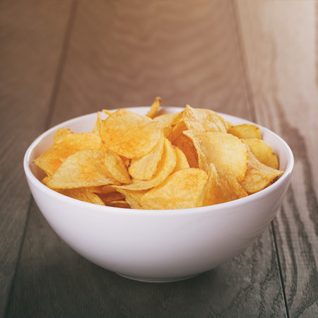 potato chips with paprikaの写真素材