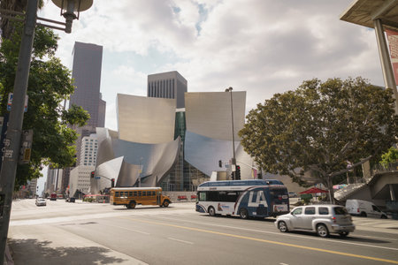 LOS ANGELES - CIRCA NOVEMBER, 2017: Walt Disney Concert Hall in Los Angeles in november sunny dayのeditorial素材