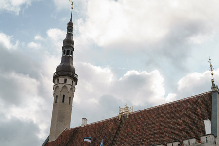 TALLINN, ESTONIA - CIRCA OCTOBER, 2017: Tallinna raekoda city hall in autumn
