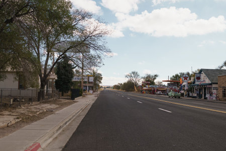 SELIGMAN, USA - CIRCA NOVEMBER, 2017: up move on historic route 66 road