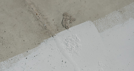 painted concrete ceiling into whiteの写真素材