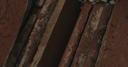 brick cuts tile in container